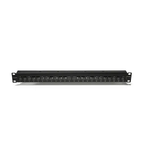 Siemon UP6-F1-24K-RS CPR Panel UMax with Jacks, UTPCat 6, 24 Port, Flat, 1U, Black