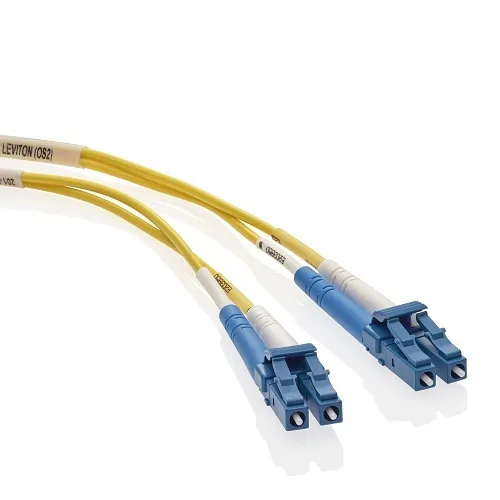 Leviton UPDLC-S02 Economy Patch Cord, 9/125Mu Single-Mode OS2, OFNR Duplex, LC-LC, 2m