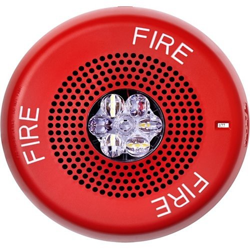 Eaton ELFHSRC Wheelock Eluxa LED Low Frequency Horn Strobe, Ceiling, FIRE Lettering, 24V, 110/177 cd, Red