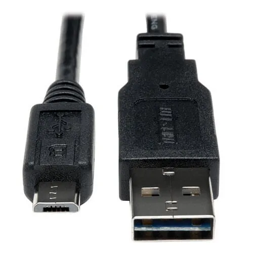 Eaton Tripp Lite UR050-003 Universal Reversible USB 2.0 Cable (Reversible A to 5Pin Micro B M/M), 3' (0.91 m)