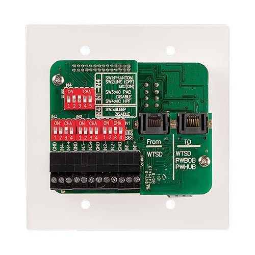 AtlasIED WTSD-MIX41K  Indoor/Outdoor Analog Wall 4x1 Mic/Line Mixer W/Optional Dante� Audio Network Interface