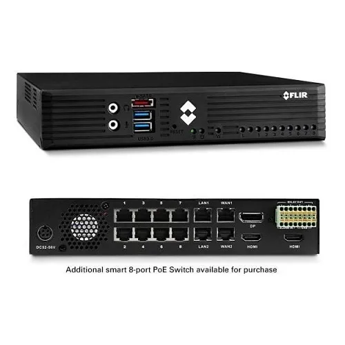 FLIR USS-EDGE-POE-08TB Compact IP Video Appliance with Built-in PoE, 8TB