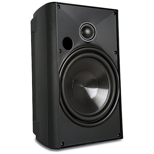 Proficient AW525BLK Outdoor Speaker with 5-1/4" Polypropylene Woofer and 1" Pivoting Supernil Tweeter, Pair, Black