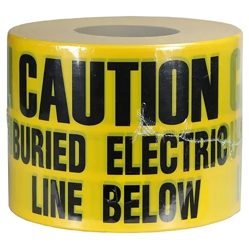 Dottie UT28D Underground Tape, 'Caution Buried Electric Line Below' Text, 6" x 1000', Yellow