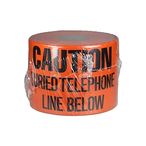 Dottie UT38D Underground Tape, 'Caution Buried Telephone Line Below' Text, 6" x 1000', Orange
