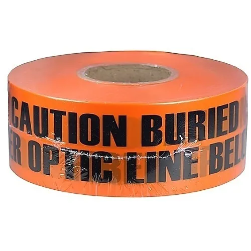 Dottie UT44D Underground Warning Tape, Caution Buried Fiber Optic Line Below, 3" 1000', Orange