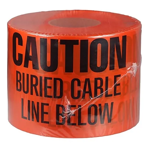 Dottie UT46D Underground Tape, 'Caution Buried Cable Line Below' Text, 6" x 1000', Orange
