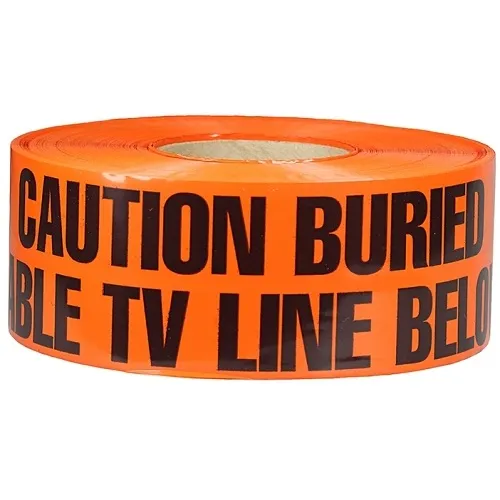 Dottie UT4D Underground Tape, 'Caution Buried Cable TV Line Below' Text, 3" x 1000', Orange