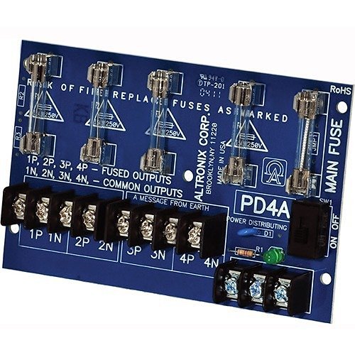 Altronix PD4 Power Distribution Module, Fused Outputs up to 28VAC/VDC, Board