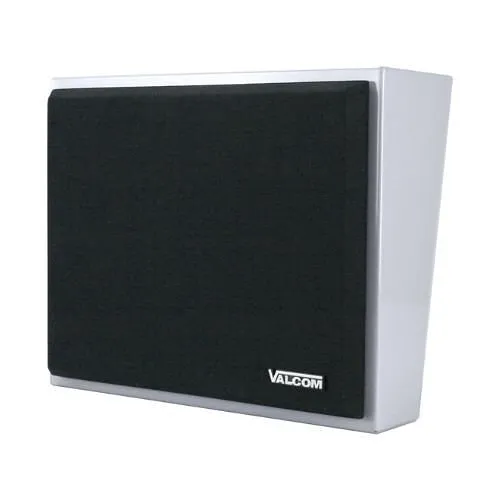 Valcom V-1071 Two-Way 8" Angled Metal Wall Speaker Talkback, Gray