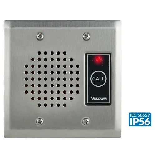 Valcom V-1072B-ST Intercom Doorplate Speaker with LED Talkback, Stainless Steel