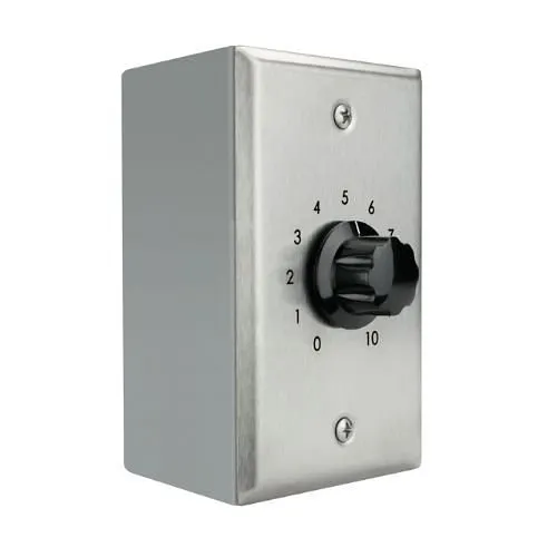 Valcom V-1092 Wall Mount Volume Control, Brushed Stainless-Steel Plate