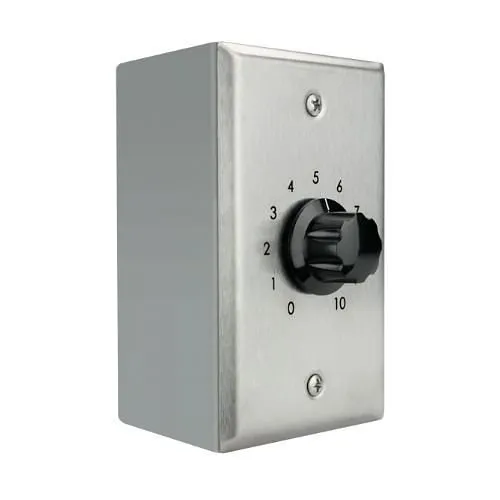 Valcom V-1094A Wall Mounted Page Port PreAmp/Expander, Brushed Stainless-Steel Plate