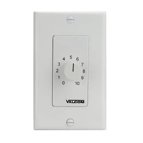 Valcom V-2992-W Single Gang Volume Control Wall Mount without Bell Box, White