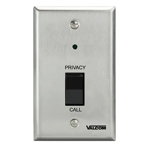 Valcom V-9320 Call-In Button with Privacy Switch and Volume Control, Stainless Steel