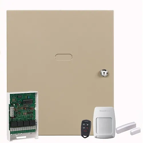 Honeywell Home V128BPT-K103 VISTA Light Burglary Alarm 128-Zones and 8-Partitions, 2x Alpha Keypad, Unlimited Zone Light Wireless Receiver, 5x SlimlineDoor / Window Transmitter and Press Switch Kit