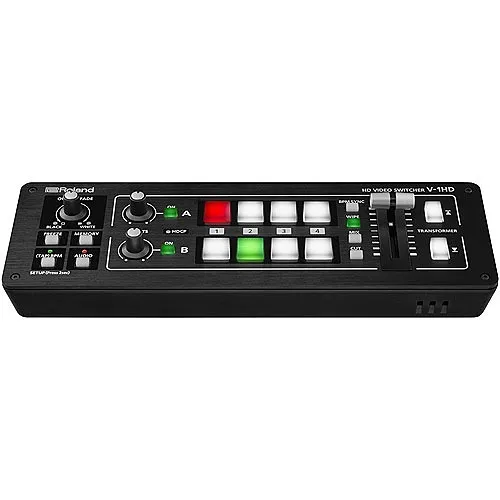 Roland V1HD Roland V-1HD Portable Compact 4-Channel HD Video Switcher with HDMI Inputs, HDMI Outputs and 12-Channel Audio Mixer
