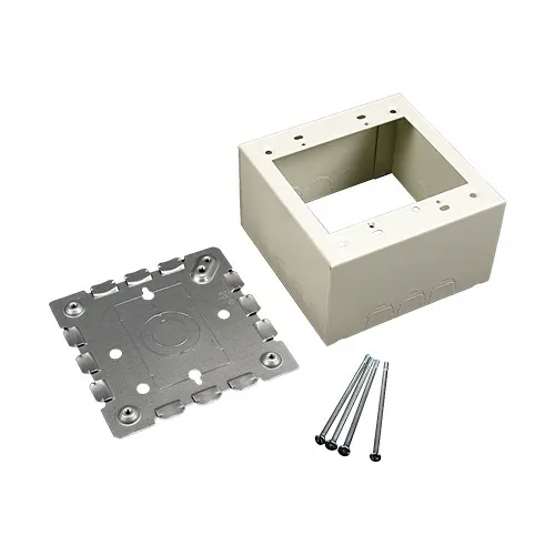 Wiremold V5744S-2 500/700 2-Gang Deep Switch and Receptacle Box Fitting, Ivory