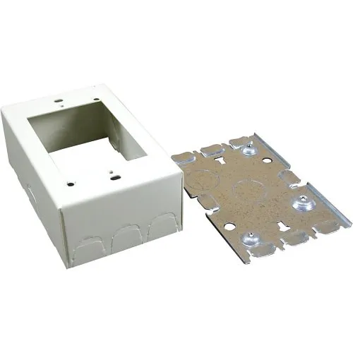 Wiremold V5748 500/700 Single-Gang Switch and Receptacle Box Fitting, Ivory