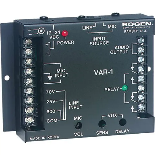 Bogen VAR1 Voice Activated Relay for 70V Paging Systems