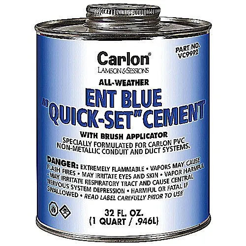 ABB VC9992 Carlon ENT or PVC All Weather Blue Cement, Quick-Set, 1QT