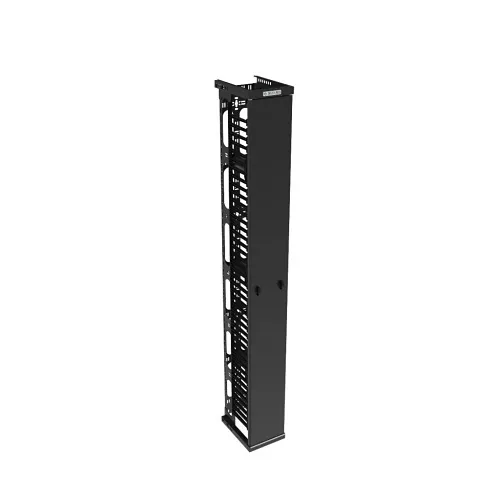 Great Lakes VCM-45U-0612FO-B VCM Cable Manager, Channel Configuration Front Only, 45U Height, 6" Width, Black