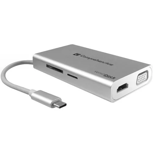 Comprehensive VDK-1120 VersaDock USB-C 4K Portable Docking Station with HDMI, USB 3.0 and VGA, Silver