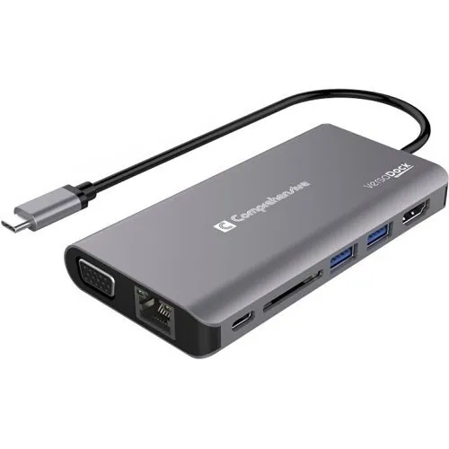 Comprehensive VDK-1140 VersaDock USB-C 4K Dual Display Docking Station with HDMI, VGA and Ethernet, Dark Grey