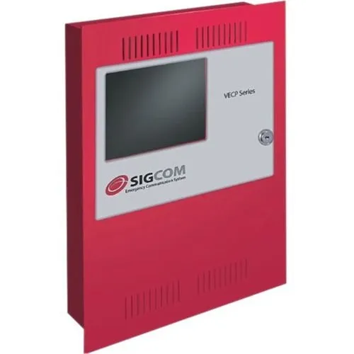 SigCom VECP-25 Voice Evacuation System, Industrial Paging Control Panel, 25W, Speaker Circuits with Digital Message, Microphone and Power Supply