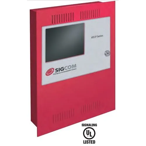 SigCom VECP-50 Voice Evacuation System, Industrial Paging Control Panel, 50W, Speaker Circuits with Digital Message, Microphone and Power Supply