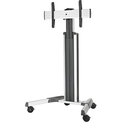 Chief LPAUS Fusion Large Manual Height Adjustable Mobile AV Cart, 50, 70"H (1270, 1770 mm), Silver