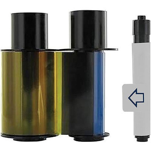 HID FARGO 045010 YMCKO Refill Ribbon with Cleaning Roller, 250 Prints