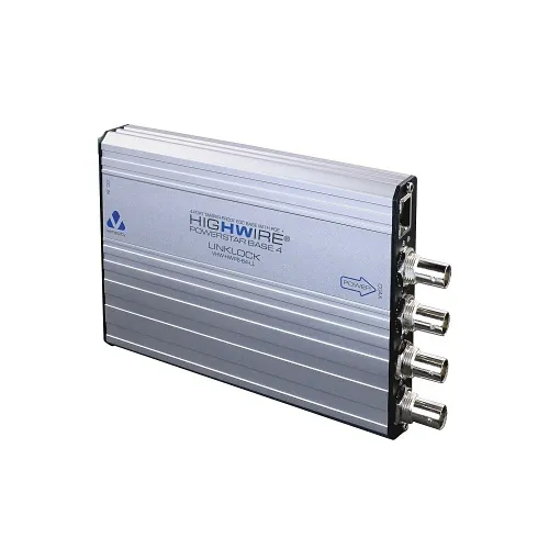 Veracity VHW-HWPS-B4-LL HIGHWIRE Powerstar 4-Port IP and PoE Over Coax Base Unit, Silver