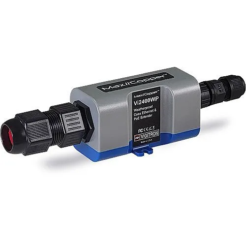 Vigitron Vi2400WP MaxiiCopper 1-Port Mini Ethernet Extender Over Coax, IP67 Weatherproof, 37W