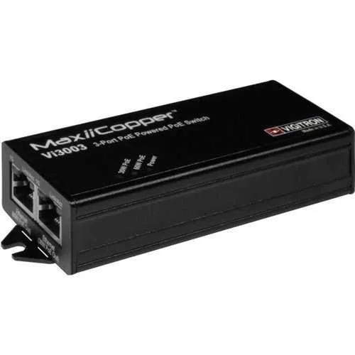 Vigitron Vi3003 MaxiiNet L2 Drop and Insert 1G PoE++ 3-Port Switch, 60W