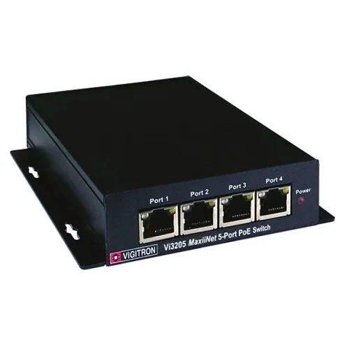 Vigitron Vi3205 Maxiinet 5-Port PoE Powered Layer 2-PoE Switch with Extended Coax Uplink
