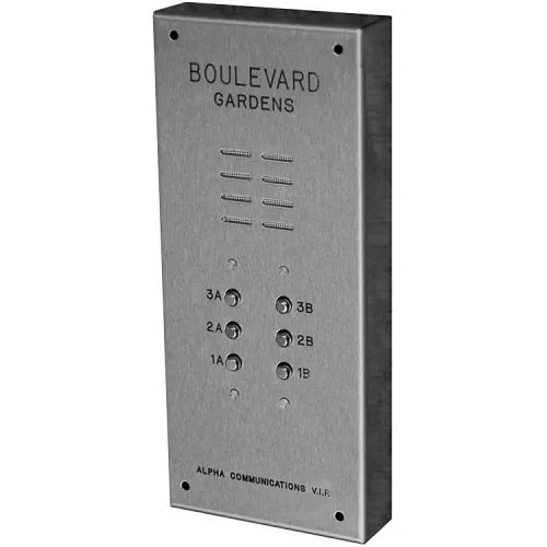 Alpha VI402S006 6-Button VIP Panel, Surface Mount, No Direction