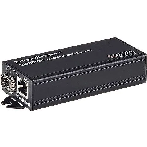Vigitron Vi50000U MaxiiFiber 1-Port PoE 1G Ethernet Fiber Media Converter, 60W