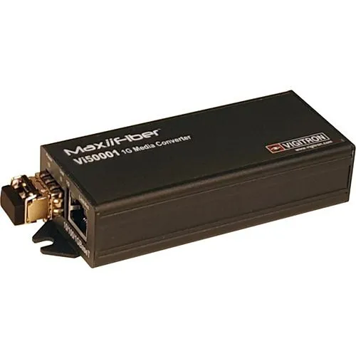 Vigitron Vi50001 1-Channel 1G Ethernet to Fiber Media Converter with PoE PD