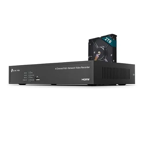 TP-Link VIGI NVR1004H-4P-2TB VIGI 4-Channel PoE+ NVR, 2TB HDD