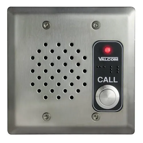 Valcom VIP-172AL-VRSS Two-Way Indoor/Outdoor IP Intercom Doorplate Speaker Vandal-Resistant with LED, Stainless Steel