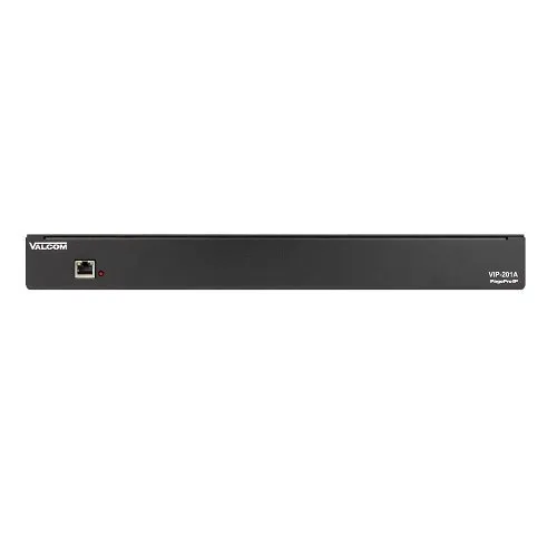 Valcom VIP-201A One-Way 1-Zone SIP-Based Paging Server for Analog or IP Paging, 24VDC, Black