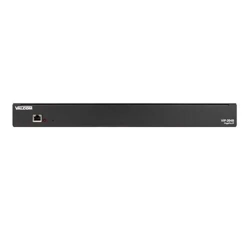 Valcom VIP-204B One-Way 4-Zone SIP-Based Paging Server for Analog or IP Paging, 24VDC, Black