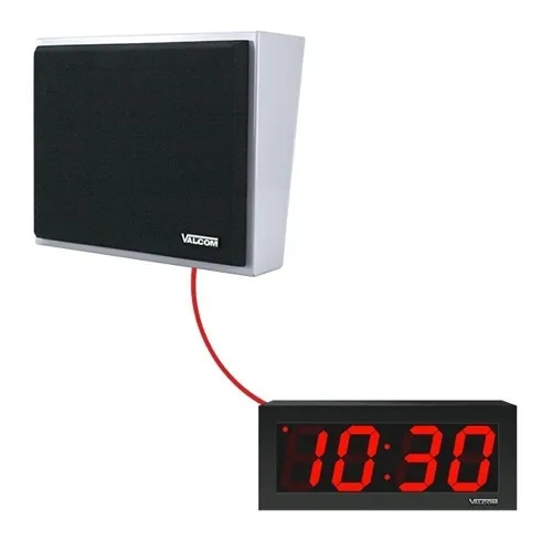 Valcom VIP-4171-D44-IC InformaCast IP Clock/Speaker Digital Wall, 4-Digit, 50' Cable