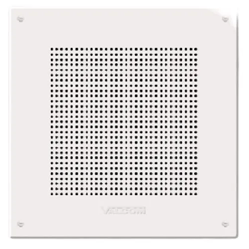 Valcom VIP-428A-IC InformaCAST One-Way/Talkback IP PoE Speaker with Square Hole Pattern, Steel Grille, White