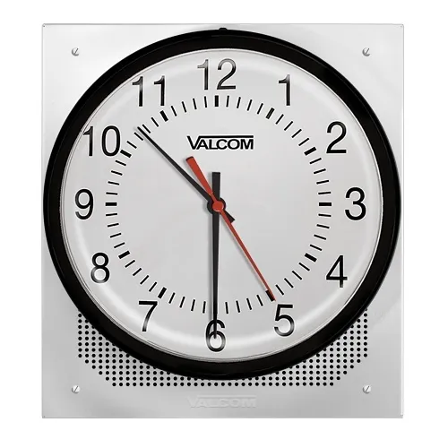 Valcom VIP-429A-A IP Clock / Speaker, 12" Analog Clock, 1-Way or Talkback Programmable, White