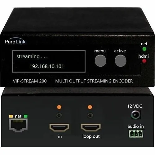 PureLink VIP-STREAM200 PureStream 1080p H.264 Encoder, Compatible with VLC Player, Facebook, YouTube, and RTMP/RTMPS Player