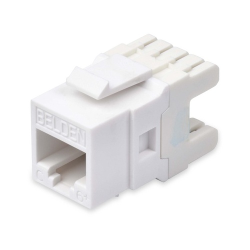 Belden AX101320-B24 CAT6 Plus RJ45 Modular Jack, KeyConnect Style, 24-Pack, White