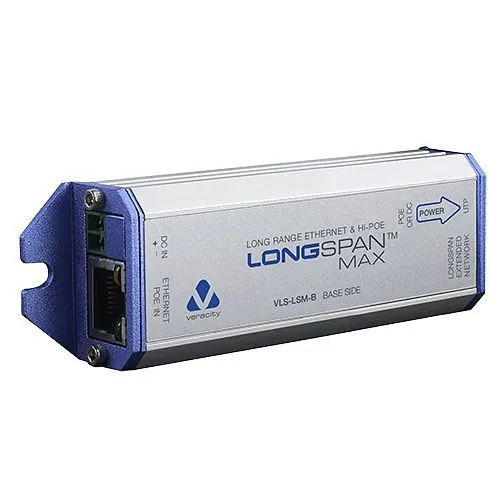 Veracity VLS-LSM-B LONGSPAN Max Base Device Hi Power PoE Ethernet Extender