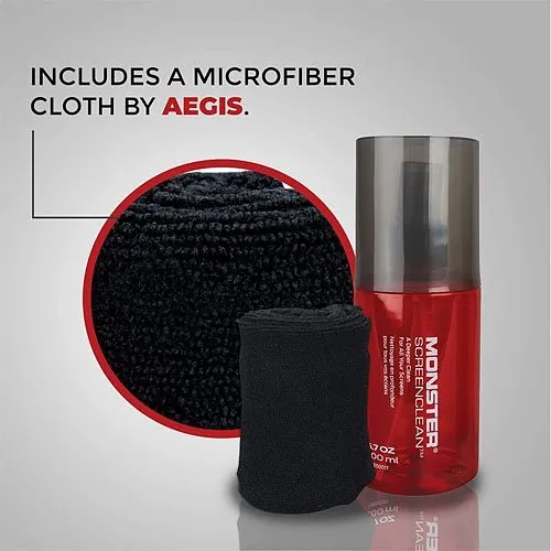 Vanco VME50017 Monster 6.7 oz. Spray Screen Cleaner Kit with Microfiber Cloth for Electronic Devices